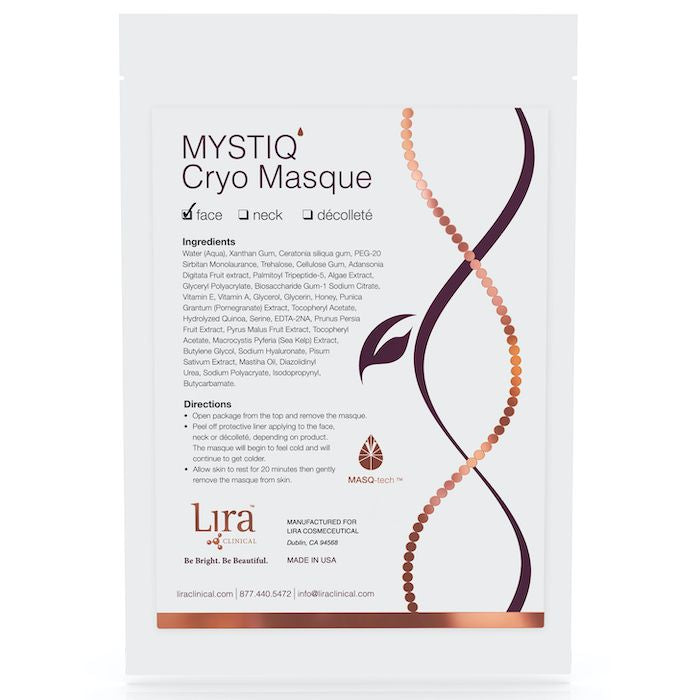 Lira Clinical MYSTIQ Cryo Face Masque single-use pouch packet